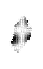Symbol Map of the Island Capraia (Italy) showing the island with just a few black dots