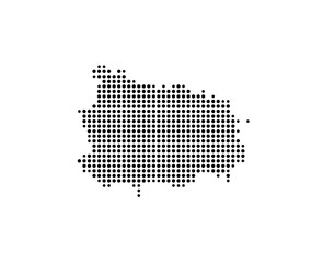 Symbol Map of the Island Ischia (Italy) showing the island with just a few black dots