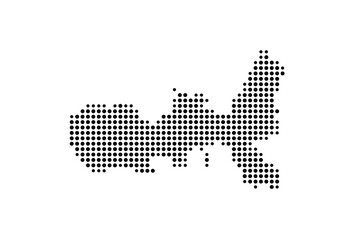 Symbol Map of the Island Elba (Italy) showing the island with just a few black dots