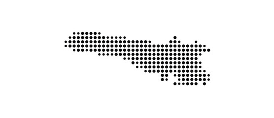 Symbol Map of the Island Lampedusa (Italy) showing the island with just a few black dots