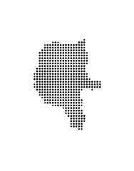 Symbol Map of the Island Lipari (Italy) showing the island with just a few black dots