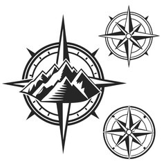 A vector illustration of a compass rose, perfect for navigation, travel, and adventure designs, symbolizing direction and exploration