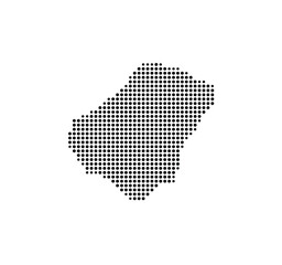 Symbol Map of the Island Stromboli (Italy) showing the island with just a few black dots