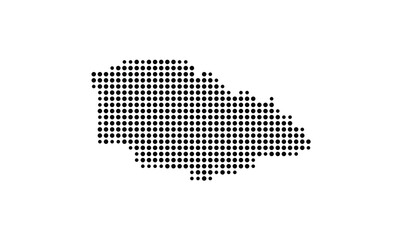 Symbol Map of the Island Ghawdex (Malta) showing the island with just a few black dots