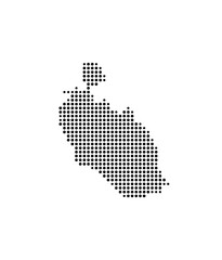 Symbol Map of the Island Vulcano (Italy) showing the island with just a few black dots