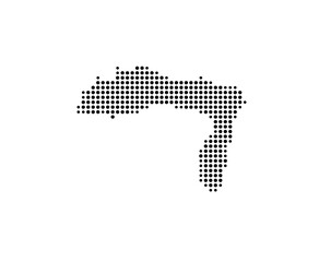 Symbol Map of the Island Rathlin Island showing the island with just a few black dots