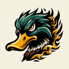 illustration of a vicious duck