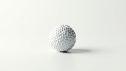 White golf ball on a white background.