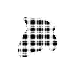 Symbol Map of the Island Chrzaszczewska Wyspa (Poland) showing the island with just a few black dots