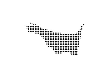 Symbol Map of the Island Sobieszewska (Poland) showing the island with just a few black dots
