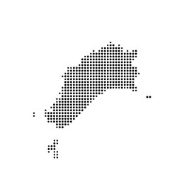 Symbol Map of the Island Ilha de Porto Santo (Portugal) showing the island with just a few black dots
