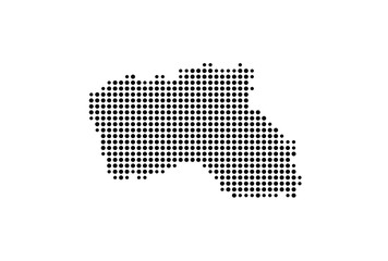 Symbol Map of the Island Ilha de Santa Maria (Portugal) showing the island with just a few black dots