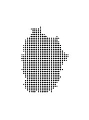 Symbol Map of the Island Ilha das Flores (Portugal) showing the island with just a few black dots