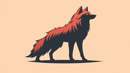 Stylized illustration of a standing wolf