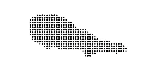 Symbol Map of the Island Ilha do Pico (Portugal) showing the island with just a few black dots