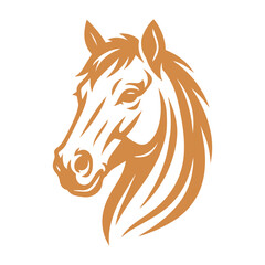 Horse Head Line Art on White