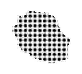 Symbol Map of the Island la reunion (Reunion) showing the island with just a few black dots