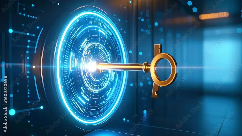 Poster abstract digital key entering interface