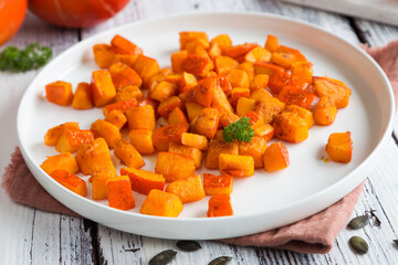 lecker gebratener Kürbis