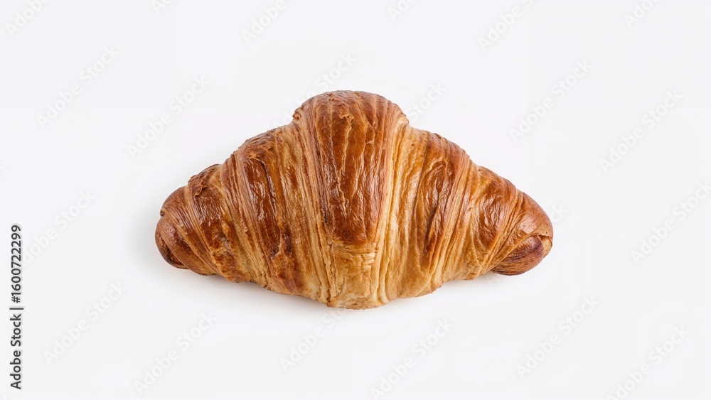 Poster fresh croissant made from scratch displayed on a white background