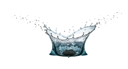 A water splash with a dark object in the center.