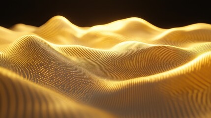 Golden undulating surface with dotted texture abstract background image