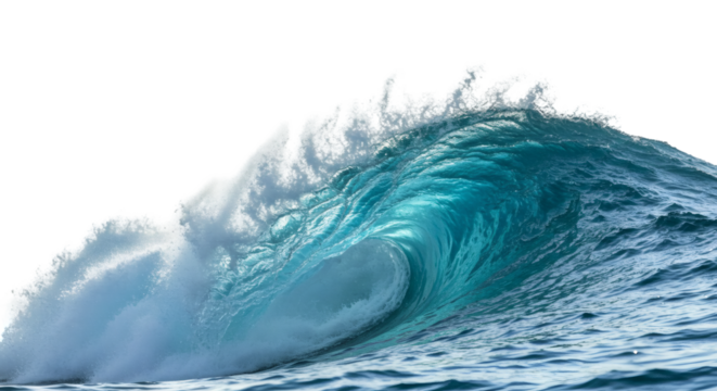 Powerful turquoise wave cresting dramatically.
