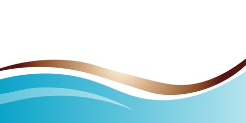 Abstract wave background with brown and blue gradient curves on a white backdrop, ideal for banners, presentations