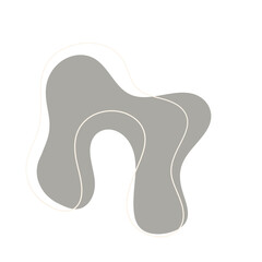 Obraz premium Stone Path Gray curving form like a path in nature, suggesting movement and grounding.