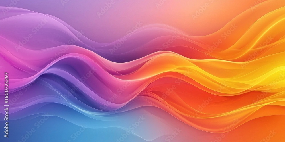 Poster Abstract gradient background. Abstract blurred gradient background colours with dynamic effect. Soft motion blur. Colorful fluid shapes. Vivid gradient texture. Smooth abstract waves. Copy space.