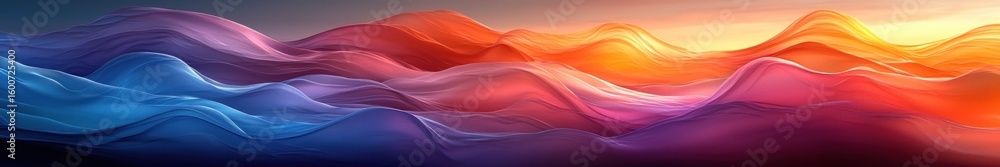 Poster Abstract gradient background. Abstract blurred gradient background colours with dynamic effect. Soft motion blur. Colorful fluid shapes. Vivid gradient texture. Smooth abstract waves. Copy space.