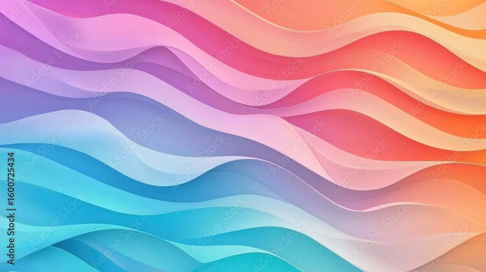 Poster Abstract gradient background. Abstract blurred gradient background colours with dynamic effect. Soft motion blur. Colorful fluid shapes. Vivid gradient texture. Smooth abstract waves. Copy space.