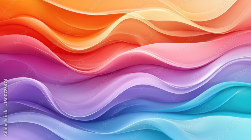 Poster Abstract gradient background. Abstract blurred gradient background colours with dynamic effect. Soft motion blur. Colorful fluid shapes. Vivid gradient texture. Smooth abstract waves. Copy space.