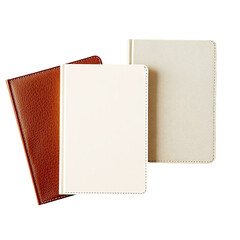 Fototapeta premium Leather Notebooks Journal Writing Stationery Office Supplies Elegant Design