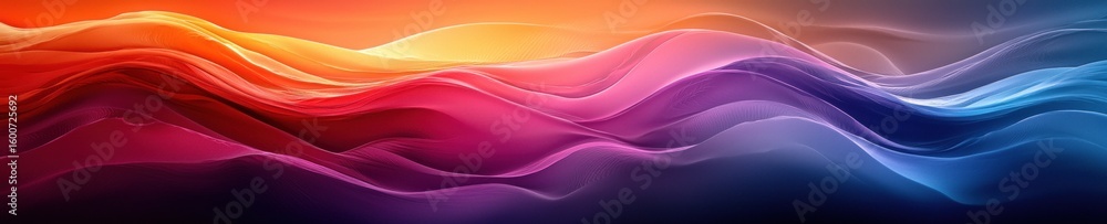 Poster Abstract gradient background. Abstract blurred gradient background colours with dynamic effect. Soft motion blur. Colorful fluid shapes. Vivid gradient texture. Smooth abstract waves. Copy space.