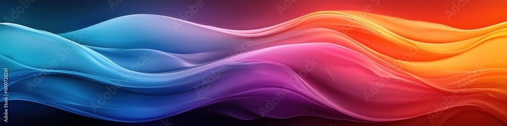 Poster Abstract gradient background. Abstract blurred gradient background colours with dynamic effect. Soft motion blur. Colorful fluid shapes. Vivid gradient texture. Smooth abstract waves. Copy space.