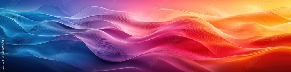 Poster Abstract gradient background. Abstract blurred gradient background colours with dynamic effect. Soft motion blur. Colorful fluid shapes. Vivid gradient texture. Smooth abstract waves. Copy space.