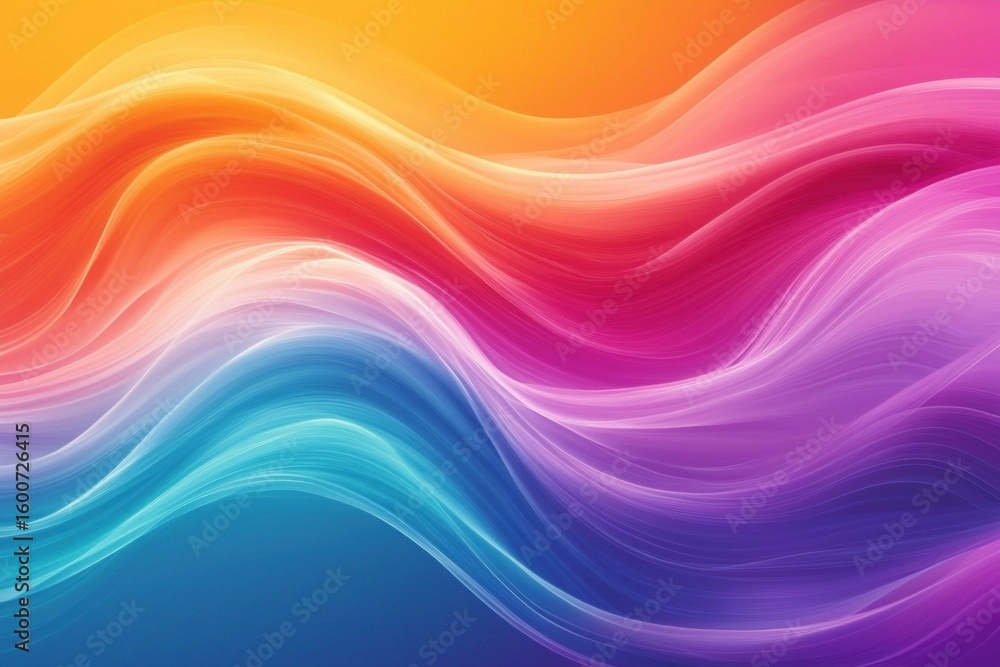 Poster Abstract gradient background. Abstract blurred gradient background colours with dynamic effect. Soft motion blur. Colorful fluid shapes. Vivid gradient texture. Smooth abstract waves. Copy space.