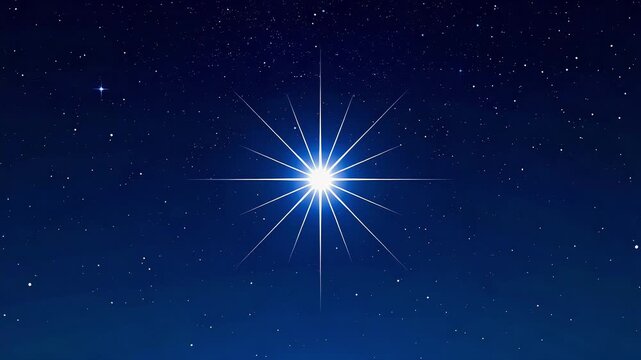 Bright light source on dark blue background