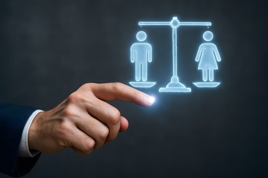 Gender equality concept for business equal opportunity law and social justice and fair gender pay gap
