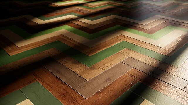 wood rustic herringbone parquet flooring, with shade of the window and branch silhouette 