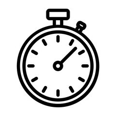 Stopwatch Vector Line Icon Design