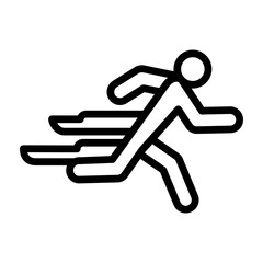 Sprint Runner Vector Line Icon Design