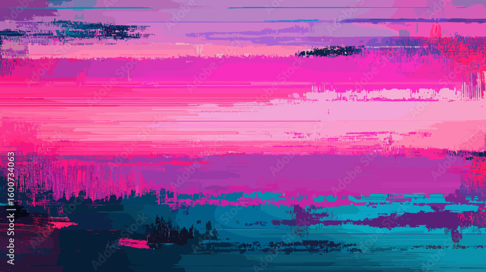 Poster colorful glitch vector background with abstract patterns and textures