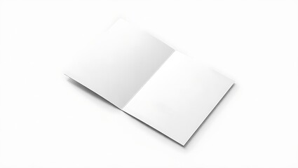 An open white card resting on a white surface casting a shadow creating a clean and simple image