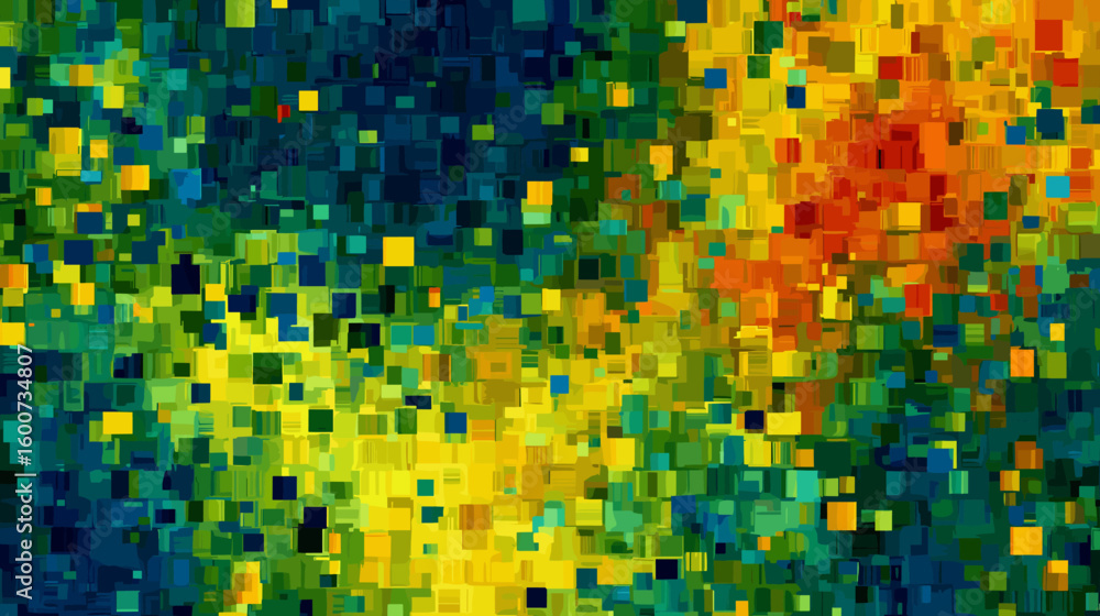 Poster colorful abstract glitch vector background with pixelated texture