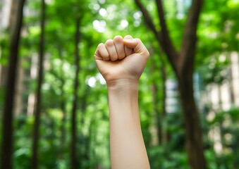 Raised Fist Nature Protest.
