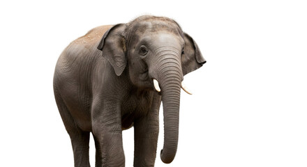 Obraz premium Gray elephant against a black background.