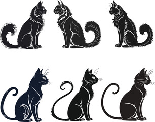 Cat silhouette art