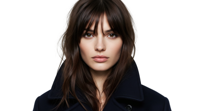 Close-up portrait of a woman wearing a dark coat.